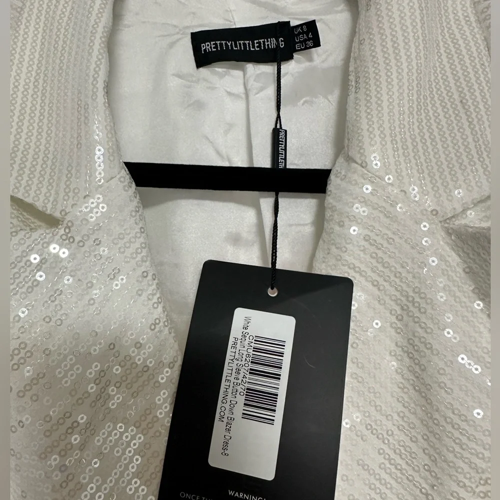 Sequin White Blazer Dress - Picture 2 of 4